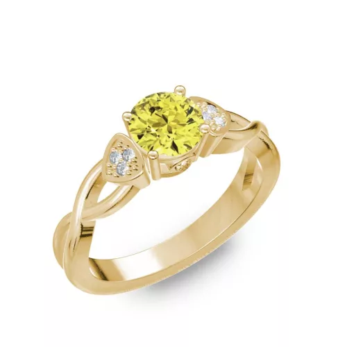 Ékszerpalota eljegyzési gyűrű 0,5ct sárga gyémánttal BRK093 sárga arany 