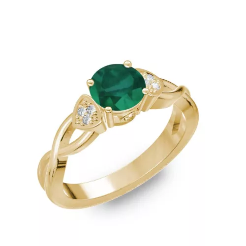Ékszerpalota eljegyzési gyűrű 0,5ct smaragddal BRK093 sárga arany 