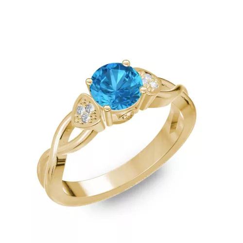 Ékszerpalota eljegyzési gyűrű 0,5ct kék topázzal BRK093 sárga arany 