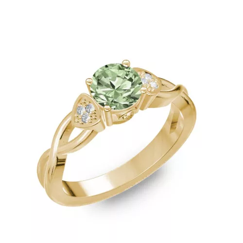 Ékszerpalota eljegyzési gyűrű 0,5ct zöld gyémánttal BRK093 sárga arany 