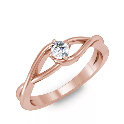 Ékszerpalota eljegyzési gyűrű 0.2ct G/VS gyémánttal BRK 100 rozé arany