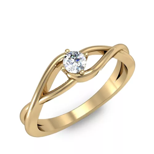Ékszerpalota eljegyzési gyűrű 0.2ct gyémánttal BRK 100 sárga arany