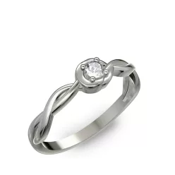   Ékszerpalota eljegyzési gyűrű 0.1ct G/VS gyémánttal BRK104 fehér arany