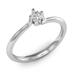   Ékszerpalota eljegyzési gyűrű 0.1ct G/VS gyémánttal BRK115 fehér arany