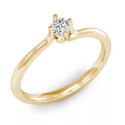   Ékszerpalota eljegyzési gyűrű 0.1ct G/VS gyémánttal BRK115 sárga arany