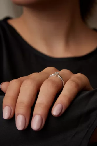 Ékszerpalota eljegyzési gyűrű 0.17ct gyémánttal BRK117 fehér arany