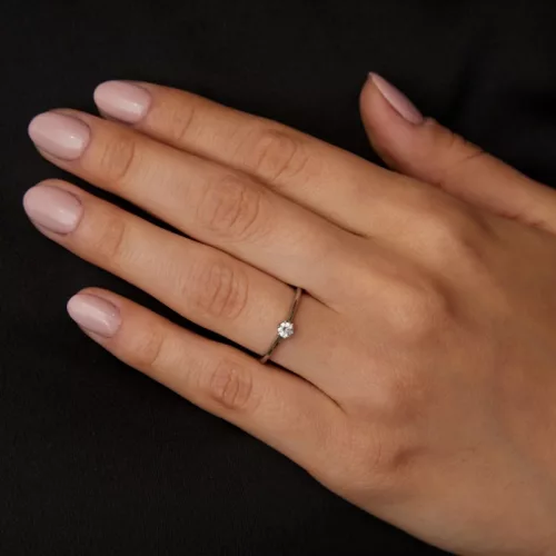 Ékszerpalota eljegyzési gyűrű 0.17ct G/VS gyémánttal BRK117 platina