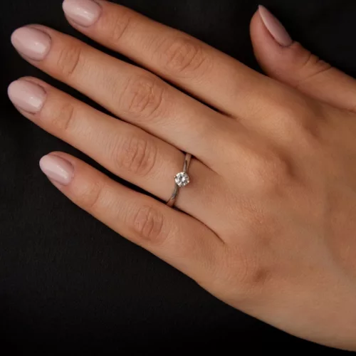 Ékszerpalota eljegyzési gyűrű 0,25ct H/SI gyémánttal BRK128 platina