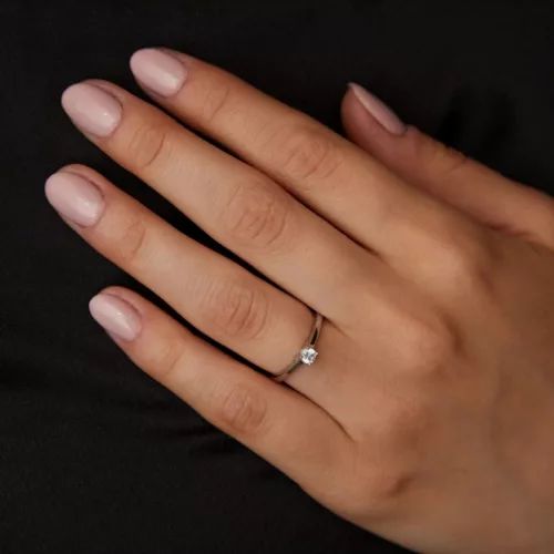 Ékszerpalota eljegyzési gyűrű 0,5ct rubinnal BRK133 fehér arany 