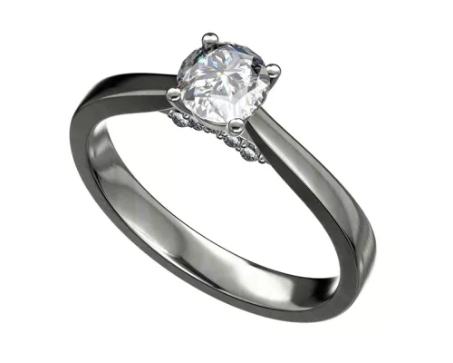 Ékszerpalota eljegyzési gyűrű 0,5ct rubinnal BRK133 fehér arany 