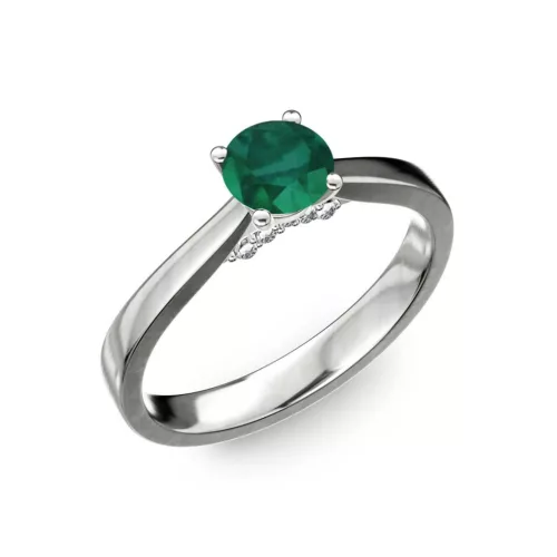 Ékszerpalota eljegyzési gyűrű 0,5ct smaragddal BRK133 fehér arany 