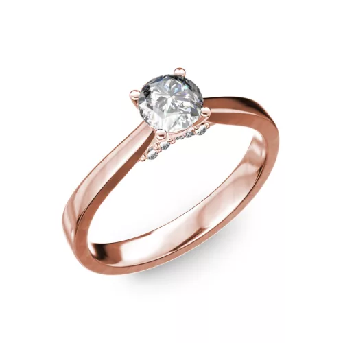Ékszerpalota eljegyzési gyűrű 0,5ct G/VS gyémánttal BRK133 rozé arany 