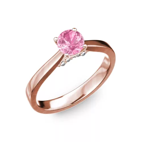 Ékszerpalota eljegyzési gyűrű 0,5ct pink zafírral BRK133 rozé arany 