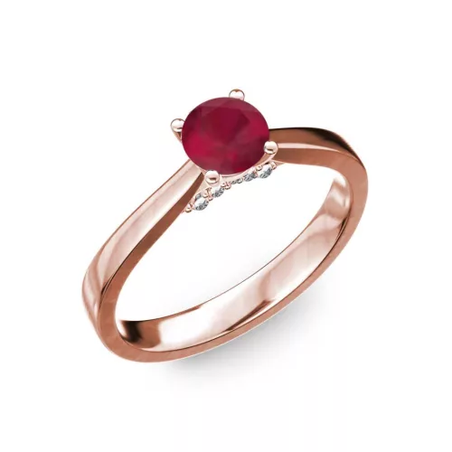 Ékszerpalota eljegyzési gyűrű 0,5ct rubinnal BRK133 rozé arany 