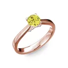 Ékszerpalota eljegyzési gyűrű 0,5ct sárga gyémánttal BRK133 rozé arany 