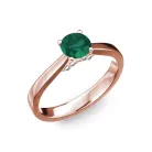Ékszerpalota eljegyzési gyűrű 0,5ct smaragddal BRK133 rozé arany 