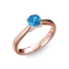 Ékszerpalota eljegyzési gyűrű 0,5ct kék topázzal BRK133 rozé arany 