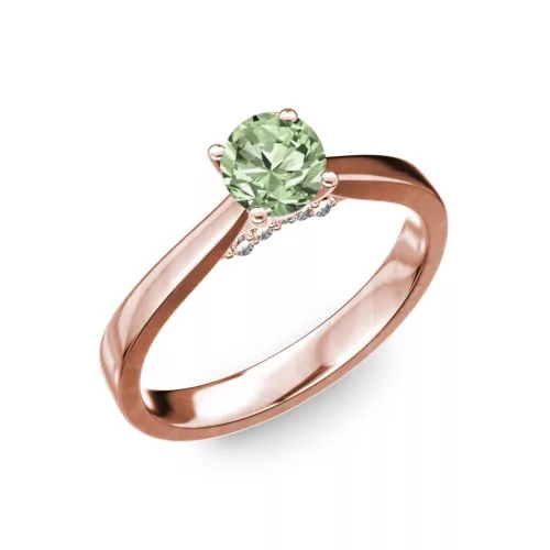 Ékszerpalota eljegyzési gyűrű 0,5ct zöld gyémánttal BRK133 rozé arany 