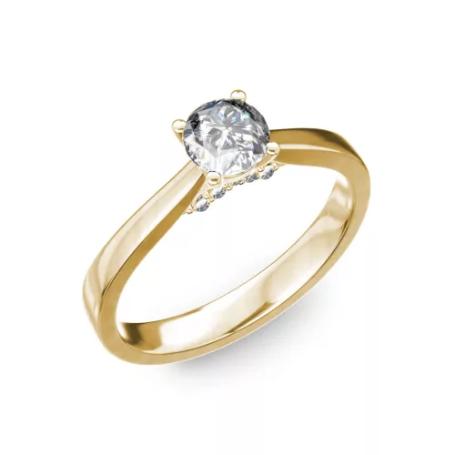 Ékszerpalota eljegyzési gyűrű 0,5ct G/VS gyémánttal BRK133 sárga arany 