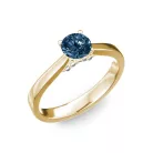 Ékszerpalota eljegyzési gyűrű 0,5ct kék gyémánttal BRK133 sárga arany 