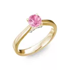 Ékszerpalota eljegyzési gyűrű 0,5ct pink zafírral BRK133 sárga arany 