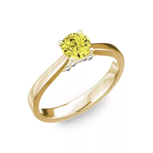 Ékszerpalota eljegyzési gyűrű 0,5ct sárga gyémánttal BRK133 sárga arany 