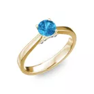Ékszerpalota eljegyzési gyűrű 0,5ct kék topázzal BRK133 sárga arany 