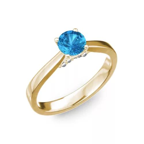 Ékszerpalota eljegyzési gyűrű 0,5ct kék topázzal BRK133 sárga arany 
