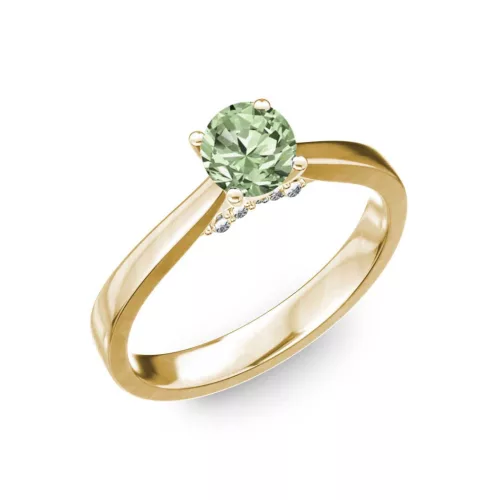 Ékszerpalota eljegyzési gyűrű 0,5ct zöld gyémánttal BRK133 sárga arany 