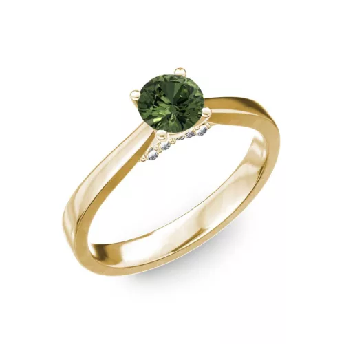 Ékszerpalota eljegyzési gyűrű 0,5ct zöld zafírral BRK133 sárga arany 