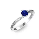 Ékszerpalota eljegyzési gyűrű 0,3ct kék diffusion zafírral BRK135 fehér arany