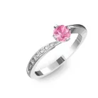 Ékszerpalota eljegyzési gyűrű 0,3ct pink zafírral BRK135 fehér arany