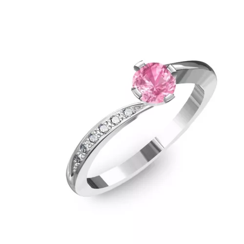 Ékszerpalota eljegyzési gyűrű 0,3ct pink zafírral BRK135 fehér arany