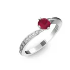 Ékszerpalota eljegyzési gyűrű 0,3ct rubinnal BRK135 fehér arany