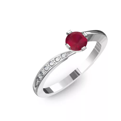 Ékszerpalota eljegyzési gyűrű 0,3ct rubinnal BRK135 fehér arany