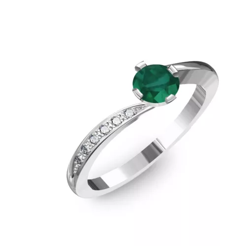 Ékszerpalota eljegyzési gyűrű 0,3ct smaragddal BRK135 fehér arany