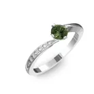 Ékszerpalota eljegyzési gyűrű 0,3ct zöld zafírral BRK135 fehér arany