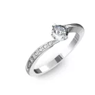 Ékszerpalota eljegyzési gyűrű 0,3ct gyémánttal BRK135 platina