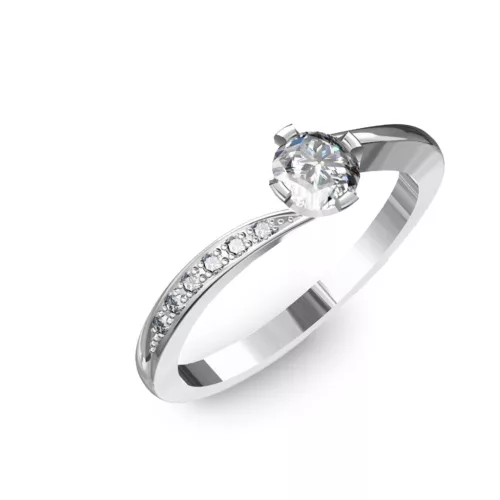 Ékszerpalota eljegyzési gyűrű 0,3ct gyémánttal BRK135 platina