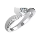 Ékszerpalota eljegyzési gyűrű 0,3ct gyémánttal BRK135 platina