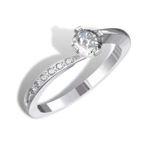 Ékszerpalota eljegyzési gyűrű 0,3ct gyémánttal BRK135 platina