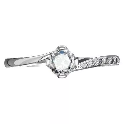 Ékszerpalota eljegyzési gyűrű 0,3ct gyémánttal BRK135 platina