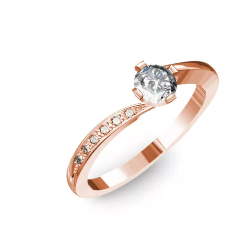 Ékszerpalota eljegyzési gyűrű 0,3ct H/VS gyémánttal BRK135 rozé arany