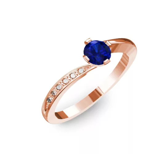 Ékszerpalota eljegyzési gyűrű 0,3ct kék diffusion zafírral BRK135 rozé arany