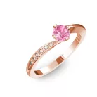 Ékszerpalota eljegyzési gyűrű 0,3ct pink zafírral BRK135 rozé arany