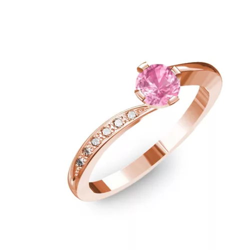 Ékszerpalota eljegyzési gyűrű 0,3ct pink zafírral BRK135 rozé arany