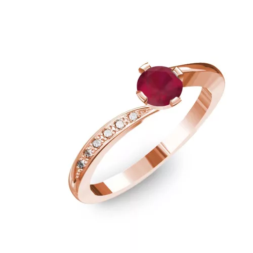Ékszerpalota eljegyzési gyűrű 0,3ct rubinnal BRK135 rozé arany