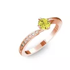 Ékszerpalota eljegyzési gyűrű 0,3ct sárga gyémánttal BRK135 rozé arany