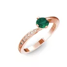 Ékszerpalota eljegyzési gyűrű 0,3ct smaragddal BRK135 rozé arany