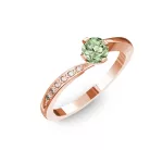 Ékszerpalota eljegyzési gyűrű 0,3ct zöld gyémánttal BRK135 rozé arany